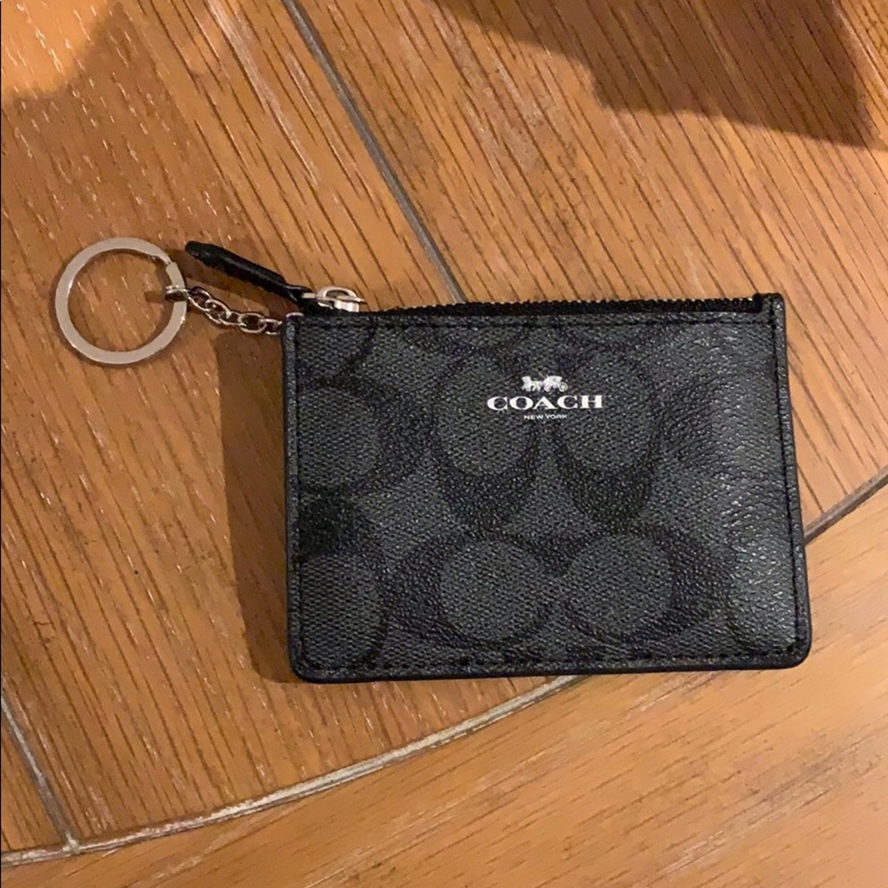 Black coach keychain wallet